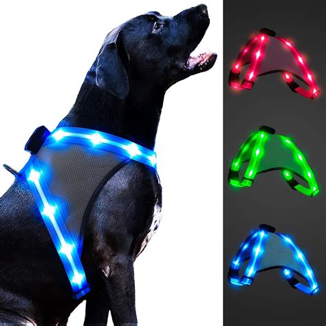 Amazon.com : ChalkLit Light Up Dog Harness, Reflective Led Dog Harness ...