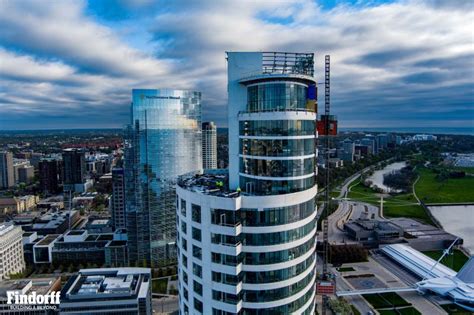 Aerial view of modern skyscrapers in an urban setting, showcasing architectural design relevant to managed IT services and business environments in Pennsylvania.