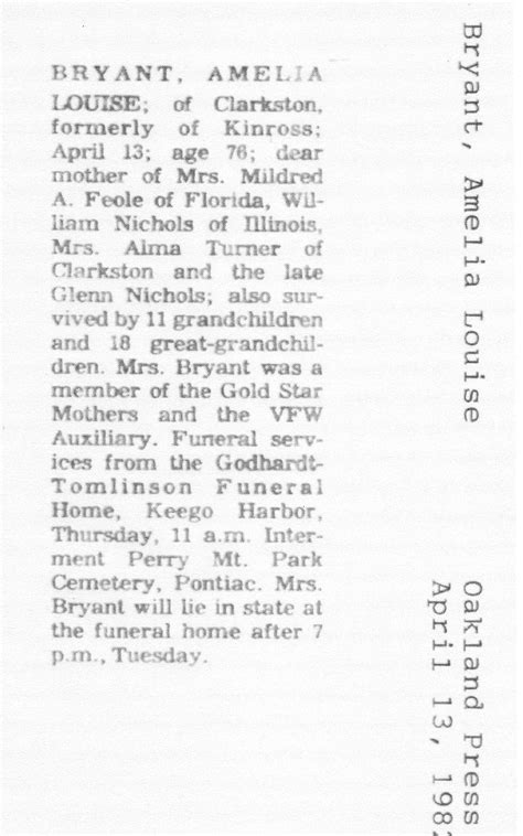 Amelia Louise Strong Bryant (1905-1982) - monumento Find a Grave