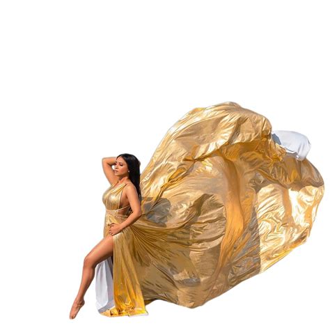 Amazon.com: Gold long flying dresses | flying dress for photoshoot | long train dress ...