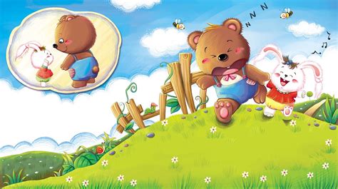 水彩风熊熊与兔兔插画图片下载-正版图片401731247-摄图网