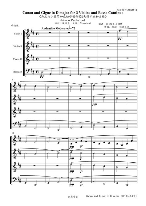 Canon钢琴谱-Johann Pachelbel-清染-星空婉月·梦棱 (丽娜)-虫虫钢琴