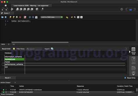 How to Create Data Base in MySQL 的图像结果