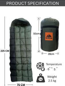 Hillstop Army Sleeping bag for -5 degree Celsius for up to 7ft person ...