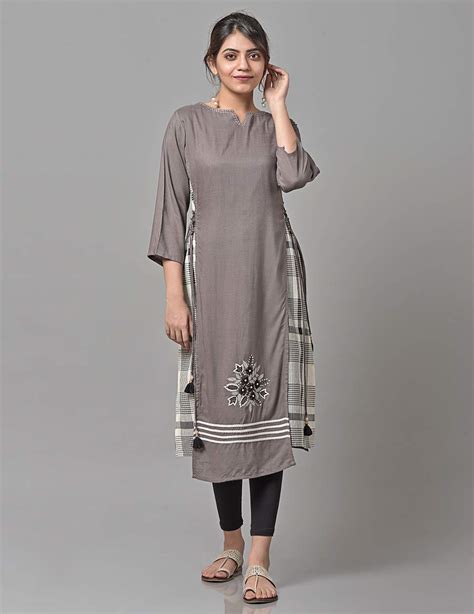 Buy Fidaindia Grey Colour Woman Kurti. at Amazon.in