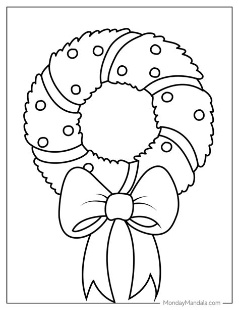 Free Printable Christmas Wreath Coloring Pages