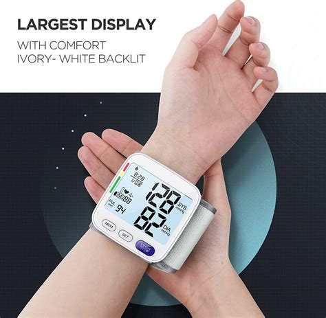 XL Wrist Blood Pressure Monitor - Accurate Automatic Digital Machine, Large LCD w/ Backlit ...