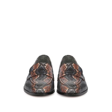 Saint Ellis Blue Snake Print Leather Loafers – SaintG India