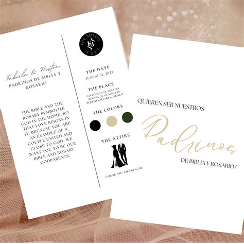 Padrinos De Biblia Y Rosario: Spanish and English Template Bilingual ...