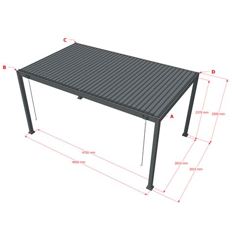 Dreamgarden Pergola 5 x 3 x 2,5 m Tropea Manuell Anthrazit Lamellendach ...