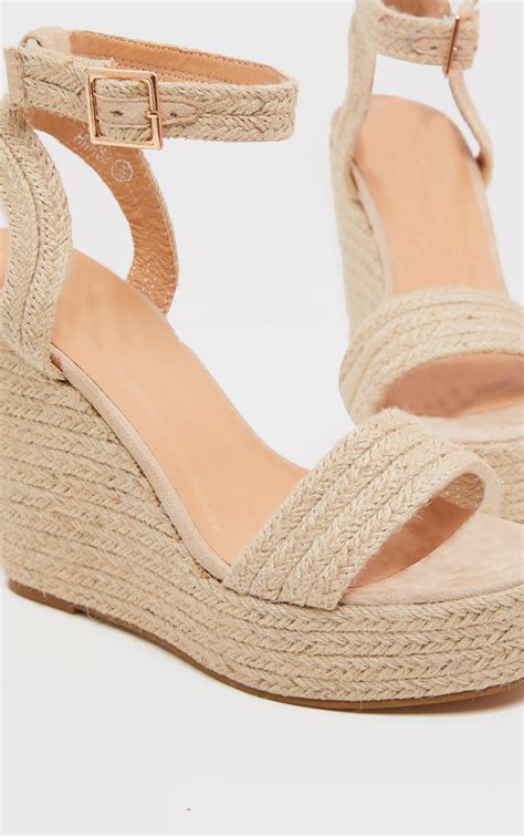 Natural Espadrille Wedge Sandal | Shoes | PrettyLittleThing IE