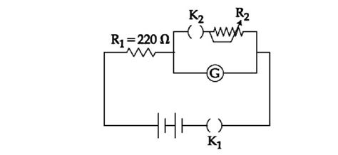 The galvanometer deflection, when key K₁ is closed but K₂ is open ...