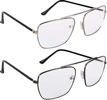 Buy NuVew® Combo Pack of 2 Unisex Sunglasses With Pouch - (Clear Lenses ...