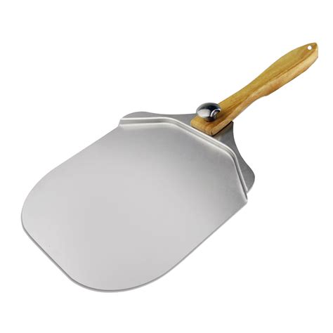 Aluminum pizza peel with detachable wood handle - Fancycook