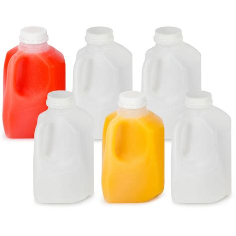 Buy Juice Bottles – Set of 6 HDPE Plastic Juice Bottles with Caps – 32 ...