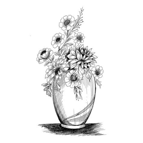 Flowers Vase Drawing