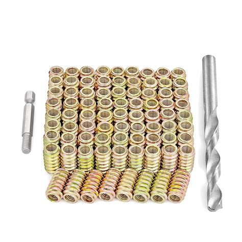 Buy PGMJ 80 Pieces 1/4-20 Flush Nut Inserts Wood Bolt Furniture ...