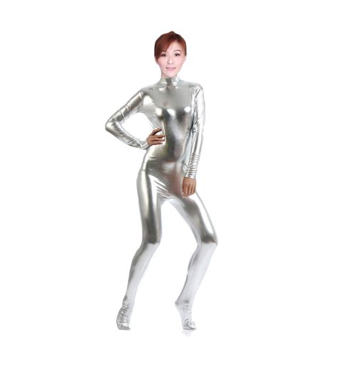 Buy WOLF UNITARD Shiny Metallic Unitard Catsuit Dancewear Online at ...