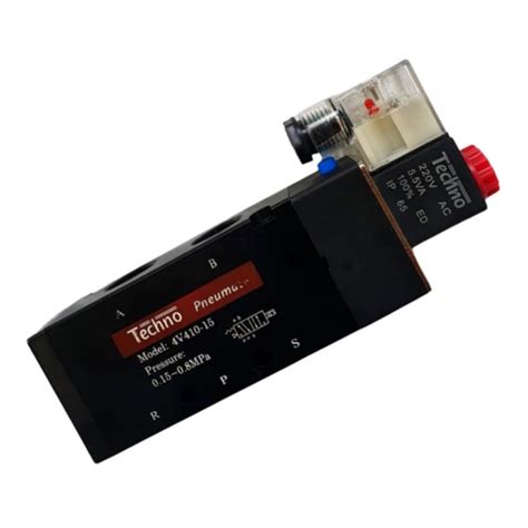 Techno 1/2" BSP 5/2 (5 Port, 2 Position) Single Solenoid Valve with ...
