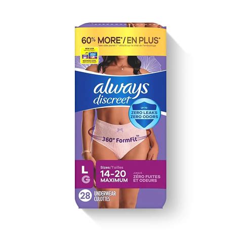 Always Discreet, Incontinence & Postpartum Underwear for Women, Maximum ...