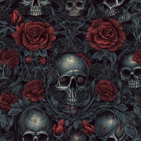 Black And White Skull And Roses Wallpaper