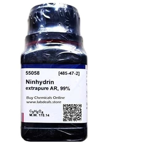SRL Ninhydrin extrapure 10Gm, AR Grade, 99%, CAS NO 485-47-2, Molecular ...
