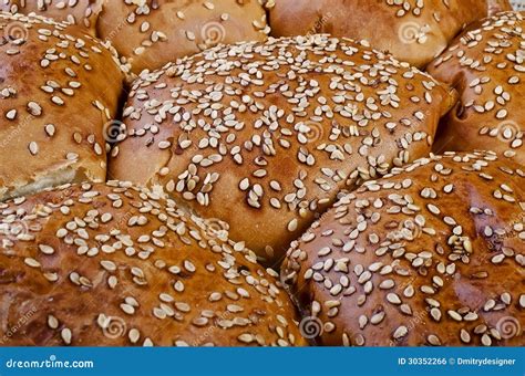 Bread with sesame seeds stock photo. Image of market - 30352266