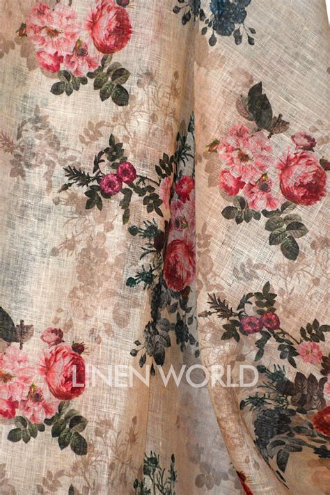 Aaliyah - Digital Printed Handwoven Pure Linen Sari | Linen World