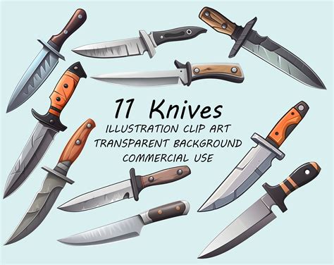 Knives Clipart Set, Illustration, Commercial Use, Knife PNG, Game Art ...