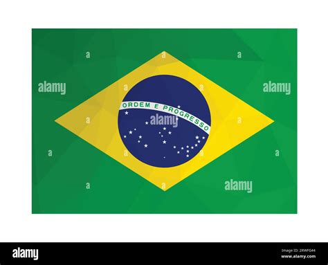 Vector illustration. National Brazilian flag (Verde e amarela) with ...