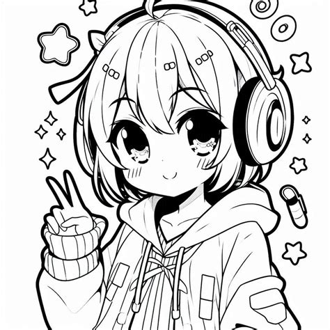 Anime Girl coloring pages - ColoringLib