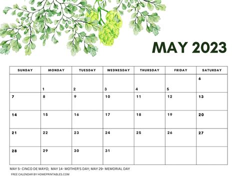 May 2023 Calendar Templates: Free Download!