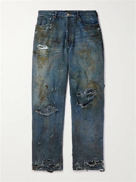 BALENCIAGA Super Destroyed Wide-Leg Jeans for Men