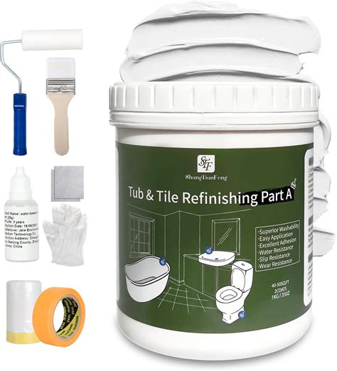 Amazon.com: ShangTianFeng Tile Paint Bathtub Paint Refinishing Kit ...