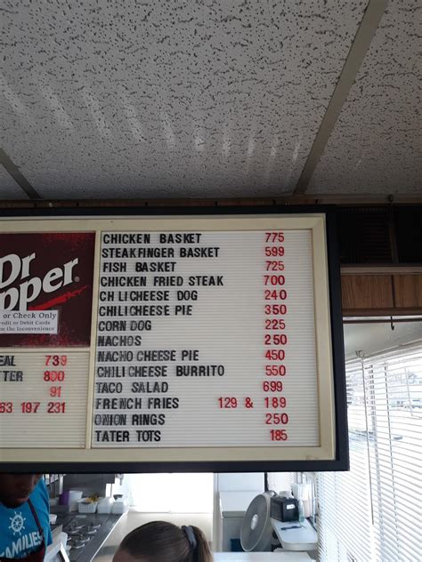 Menu at Fred's Corner Grille restaurant, Vernon