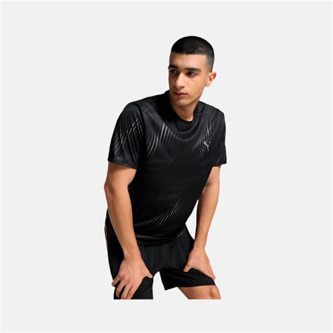 Puma Run Favorite Printed Men's Short Sleeve Running T-shirt -Black/Q3 ...
