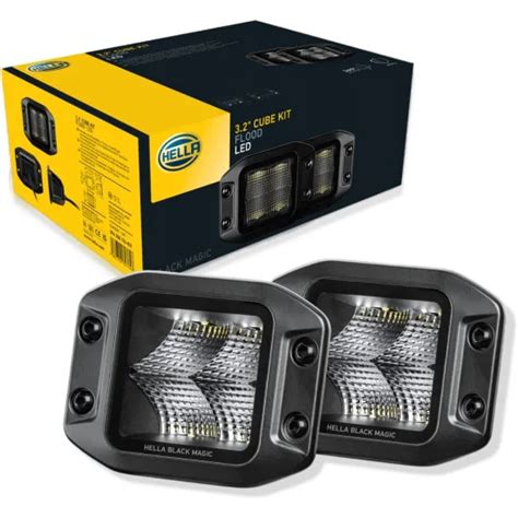 HELLA 358176831 Black Magic LED Series 3.2'' Cube Set Flush Mount - LED ...
