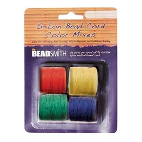 4 Spools Super-lon #18 Cord Ideal for Stringing Beading Crochet and ...