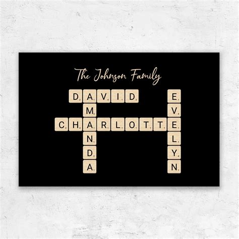 Personalized canvas “Family crossword puzzle - Horizontal”