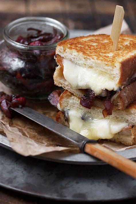 Cheese Curd Grilled Cheese with Bacon Onion Marmalade