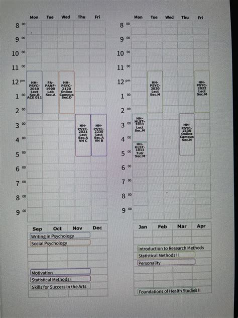 Which sched looks better - 2nd Year BA Psych : r/yorku