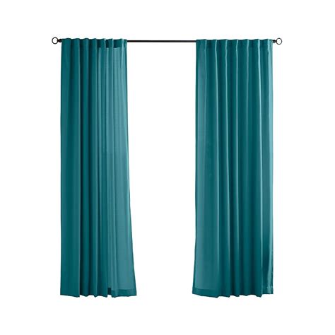 Solaris 108-in Teal Light Filtering Back Tab Single Curtain Panel in ...