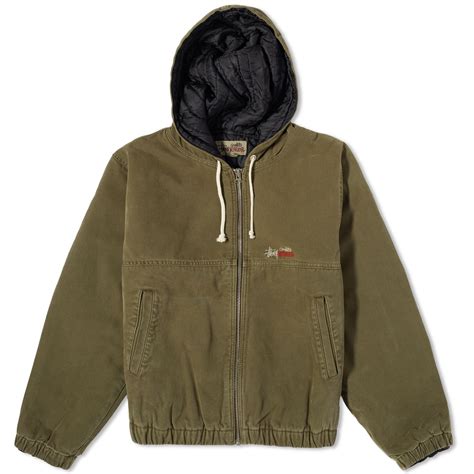 Stussy Canvas Insulated Work Jacket Olive Drab | END. (GB)