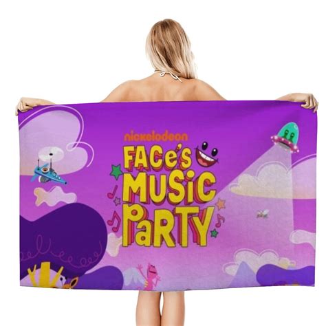Face's Music Party Gifts Beach Towel for Women Girl Birthday Inspired ...