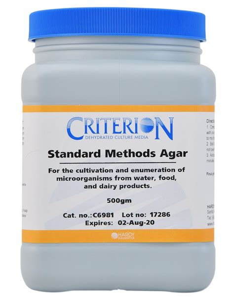 HardyDiagnostics Standard Methods Agar (Plate Count Agar/Tryptone India ...
