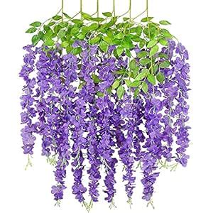 Buy Vemonio Artificial Wisteria Vine Wisteria Hanging Garland (Purple ...