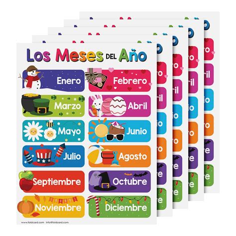 Snapklik.com : Los Meses Del Año Spanish Chart For Preschool To ...