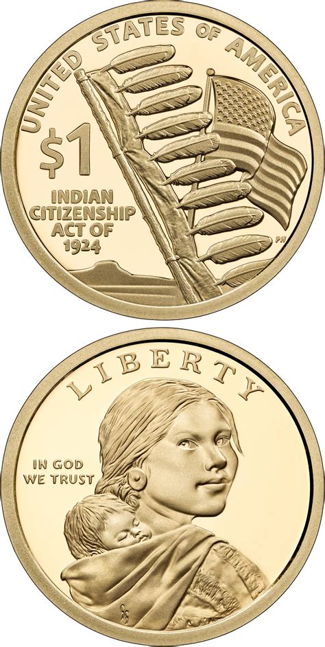 Native American Dollar Coin Program. The 1 dollar coin series from USA