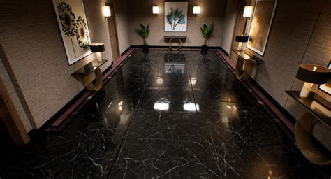 Black Marble Floor Design