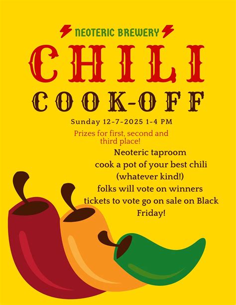🔥 Neoteric Brewery Chili Cook-Off , 14220 Oakhill Park Ln, Huntersville ...